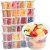 Glotoch 24 Pack 16 oz. (2 Cups) Plastic Food and Drink Storage Containers Set with Lids – Microwave, Freezer & Dishwasher Safe Eco-Friendly, BPA-Free, Reusable & Stackable