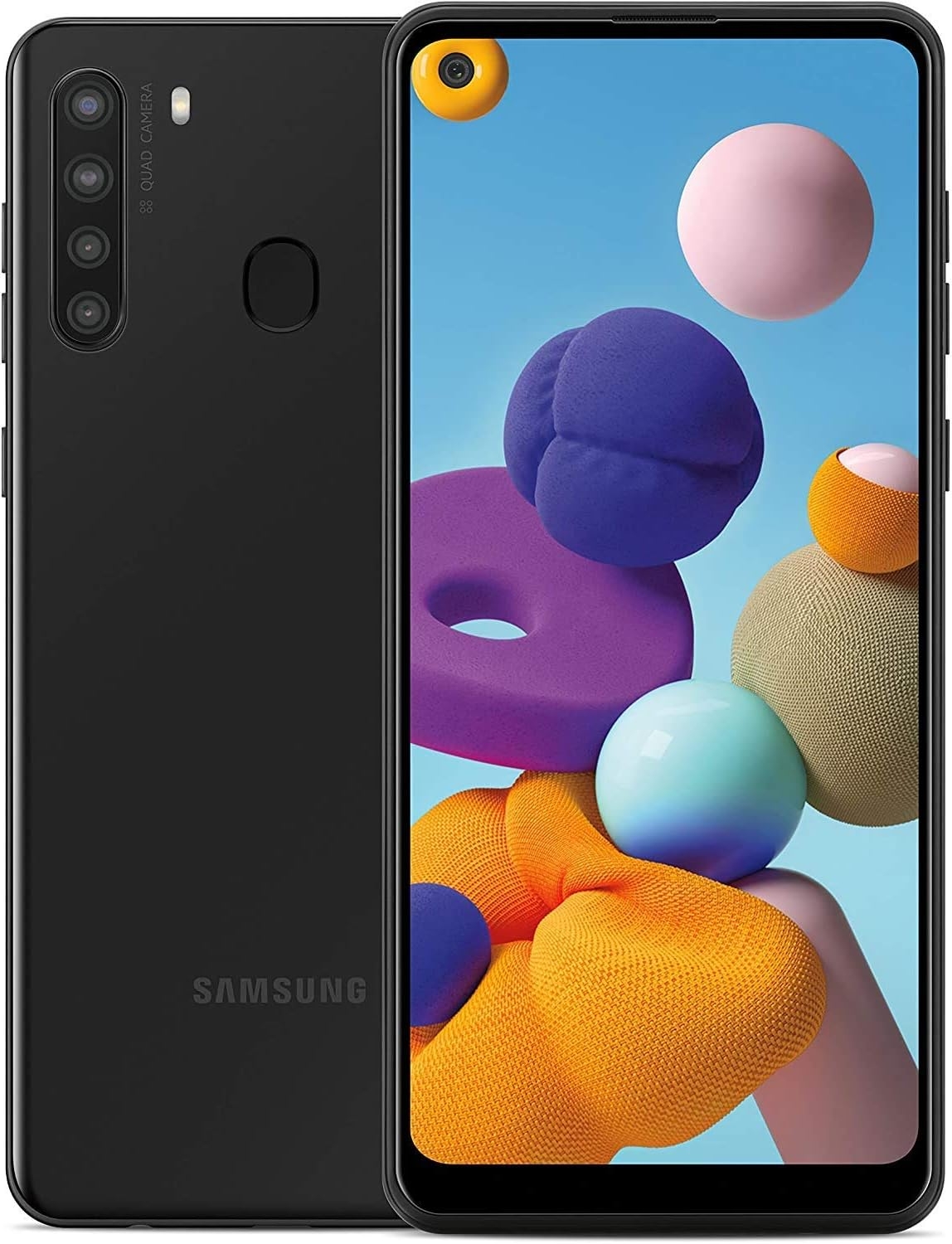 Samsung Galaxy A21 A215U 6.5ā Infinity Display 32GB Android Smartphone (Black, New GSM Unlocked)