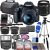 Canon EOS Rebel T7 DSLR Camera w/EF-S 18-55mm f/3.5-5.6 is II Lens Bundle with 2pc SanDisk 64GB Memory Cards + Wide Angle Lens + Telephoto Lens + Pro Kit (Renewed) Black