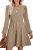 SAMPEEL Women’s Fall Long Puff Sleeve Round Neck High Waist Casual Party Dresses