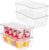 Vtopmart 4pcs Clear Organizers and Storage Bins with Lids, Stackable Plastic Storage Containers with Handles for Fridge, Freezer, Pantry, Cabinet, Kitchen Organization and Storage