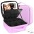 Travel Makeup Bag Cosmetic Bag Makeup Organizer Bag with Lighted Mirror, Adjustable Brightness in 3 Color Scenarios, Waterproof Makeup Train Case, Gift for Women – Purple