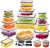 34 PCS Food Storage Containers Set with Airtight Lids (17 Lids &17 Containers) – BPA-Free Plastic Food Container for Kitchen Storage Organization, Fruit Meal-prep Containers with Labels & Marker