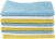 Amazon Basics Microfiber Cleaning Cloths, Non-Abrasive, Reusable and Washable, Pack of 24, Blue/White/Yellow, 16″ x 12″