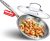 Mueller DuraClad Tri-Ply Stainless Steel 8-Inch Fry Pan with Lid, Extra Strong Cookware, 3-layer Bottom, Even Heat Distribution, Ergonomic and EverCool Stainless Steel Handle