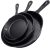 Simple Chef Cast Iron Skillet 3-Piece Set – Heavy-Duty Professional Restaurant Chef Quality Pre-Seasoned Pan Cookware Set – 10″, 8″, 6″ Pans – For Frying, Saute, Cooking, Pizza & More,Black