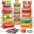 44 PCS Food Storage Container with Lid (22 Lids & 22 Containers) – Airtight Leakproof Plastic Kitchen Organization Set Reusable Microwave/Freezer/Dishwasher Safe Meal Prep Container with Label & Pen