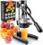 Zulay Kitchen Cast-Iron Orange Juice Squeezer – Heavy-Duty, Easy-to-Clean, Professional Citrus Juicer – Durable Stainless Steel Lemon Squeezer – Sturdy Manual Citrus Press & Orange Squeezer (Black)