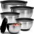 Priority Chef Premium Stainless Steel Mixing Bowls With Airtight Lids – Thick Metal Nesting Bowls for Kitchen, 1.5/2/3/4/5 Quart, Black