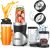 Ganiza Smoothie Blender, Blender for Shakes and Smoothies, 15-Piece Personal Blender and Grinder Combo for Kitchen, Smoothies Maker with 4 BPA-Free Portable Blender Cup, Nutritious Recipe, MAX 900W