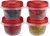 Rubbermaid TakeAlongs Twist & Seal Food Storage Containers, 1.2 Cup, Tint Chili, 4 Count