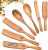 Spurtles Kitchen Tools Wooden, 7Pcs Wooden Spurtle Spatula Set, Natural Premium Acacia Wooden Spoons for Cooking, Heat Resistant Cooking Utensil for Nonstick Cookware, Spurtle for Sourdough Starter