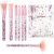 7 PCS Makeup Brushes, Crystal Sparkles Cute Fan Blush Foundation Powder Lip Highlight Eye Shadow Eyebrow Concealers Brush Set with Sequins Handle Professional Make up Blending Brush Pack for Girls