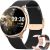 elfofle Smart Watches for Women，1.39″ Fitness Tracker with Answer/Make Calls/Sleep Monitor/IP67 Waterproof /120 Sport Mode/Sleep Monitor Watch for Android iOS (Black Gold)