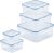 LOCK & LOCK Easy Essentials Food Storage lids/Airtight containers, BPA Free, 10 Piece – Square, Clear