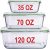 LARGE Glass Containers for Food Storage with Locking Lids Baking Dish Set 3 120 OZ/70 OZ/35 OZ Meal Storing Serving Leakproof Ovensafe