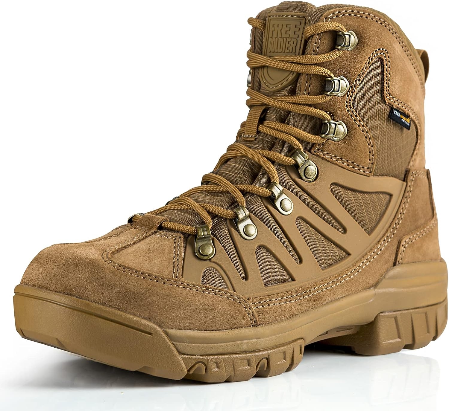 FREE SOLDIER Men’s Waterproof Tactical Hiking Boots Military Work Boots Combat Boots