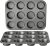 Amazon Basics Nonstick Round Muffin Baking Pan, 12 Cups, Set of 2, Gray, 13.9×10.55×1.22″